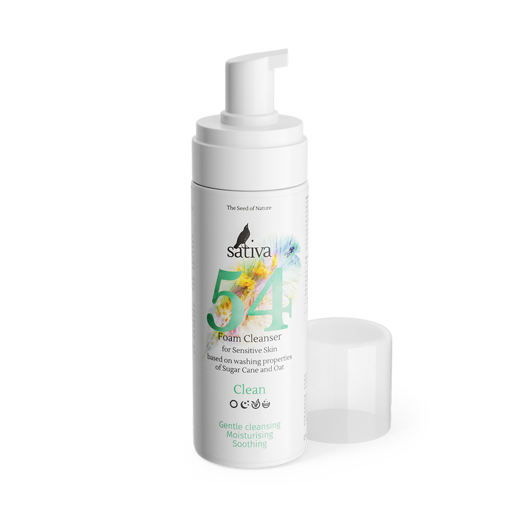 Пенка очищающая для чувствительной кожи лица №54 Sativa, 165мл